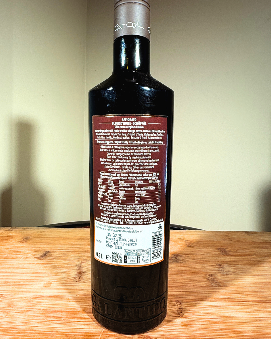 GALANTINO Affiorato Fruttato Leggero Extra Olive Oil 500ML